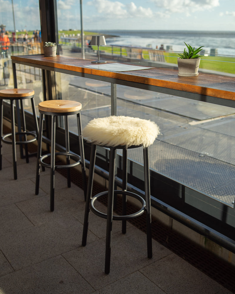 Sitzunterlage rund Lammfell 3